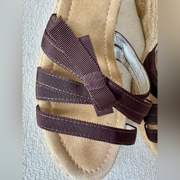 J CREW Women’s Brown Grosgrain Ribbon Bow Espadrilles, Size 8 - Picture 5 of 10